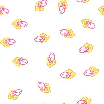 Burning heart vector seamless pattern sign イラスト素材