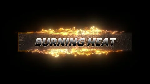 Burning heat text animation with intense fire flames effect on dark background Video stock 347344713