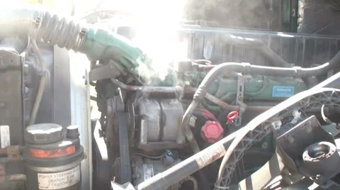 Burning Heavy Duty Truck Alternator Stock Footage