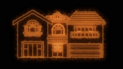 Burning home Stock Footage 159838657