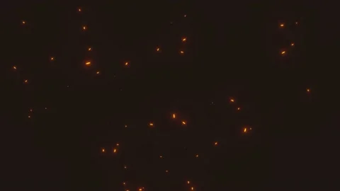  Burning Hot Bonfire Fire Sparks On A Dark Background. Fire Sparks Animation Stock Footage 158591753