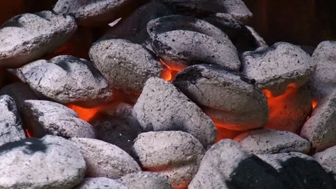 Burning hot coal in close up coals energy fossil 4k HD 스톡 동영상 334654849