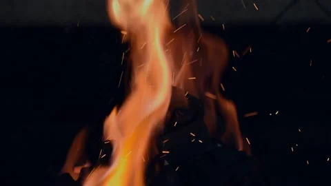 Burning hot fire in grill. Charcoal burning Stock Footage 146688016