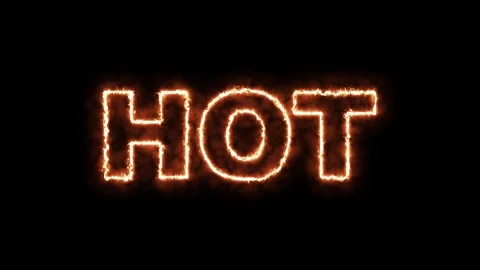 Burning Hot Text Animation, Sizzling Fiery Letters with Transparent Background Video stock 317803573