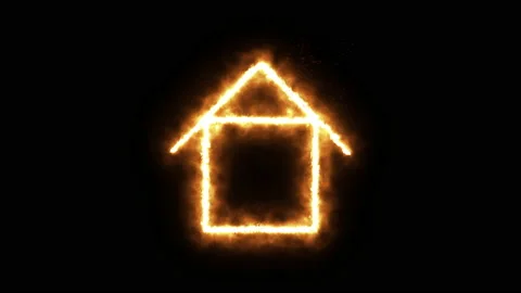 Burning house on a black background. 스톡 동영상 135953812