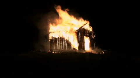 Burning House Stock Footage