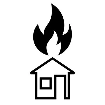 Burning house icon Stock Illustration