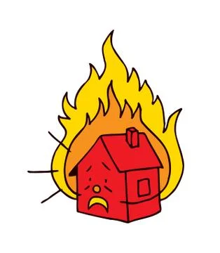 Burning house Stock Illustration