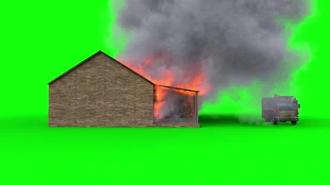 Burning house. Lots of flames and smoke. Green screen isolate 스톡 동영상 336516599