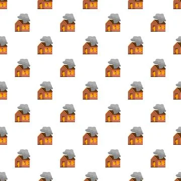 Burning house pattern indicating danger and disaster 库存插图