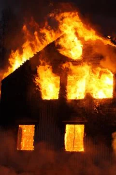 Burning house Foto stock