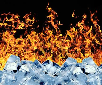 Burning ice cube Stock Photos