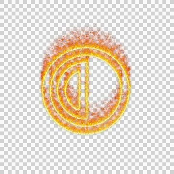 Burning icon Adjust on transparent background. Flames and small fire Stock Illustration