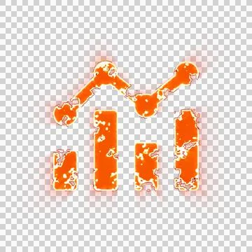 Burning icon analytics on transparent background. Looks like burnt paper Stock Illustration