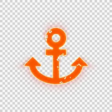 Burning icon Anchor on transparent background. Looks like burnt paper 스톡 일러스트