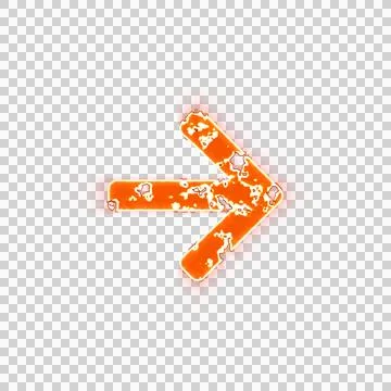 Burning icon arrow right on transparent background. Looks like burnt paper 스톡 일러스트