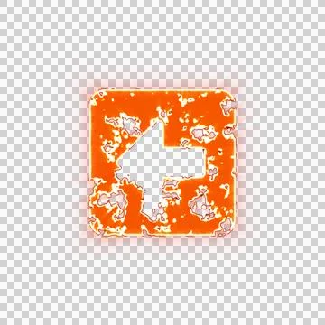 Burning icon arrow square left on transparent background. Looks like burnt paper Stock Illustration