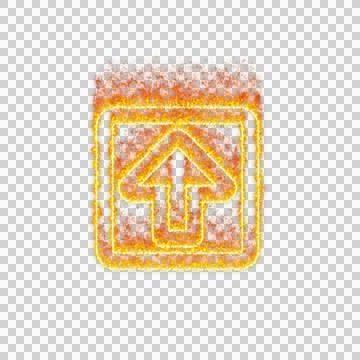 Burning icon arrow square up on transparent background. Flames and small fire Stock Illustration