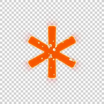 Burning icon asterisk on transparent background. Looks like burnt paper Stock Illustration