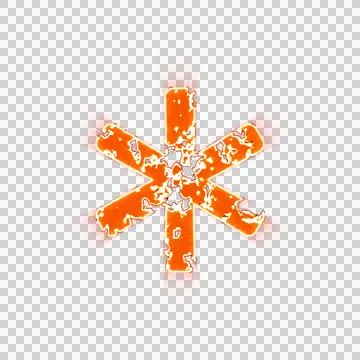 Burning icon asterisk on transparent background. Looks like burnt paper 스톡 일러스트