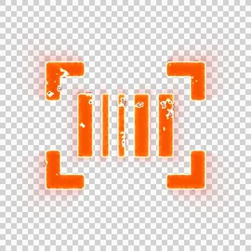 Burning icon barcode read on transparent background. Looks like burnt paper Illustrazione stock