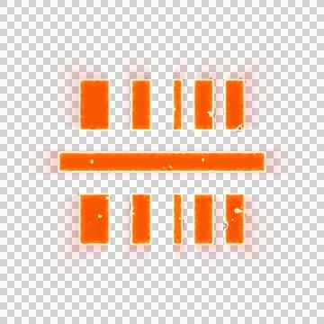 Burning icon barcode scan on transparent background. Looks like burnt paper Illustrazione stock