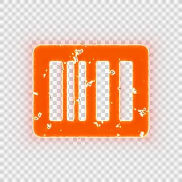 Burning icon barcode on transparent background. Looks like burnt paper Illustrazione stock