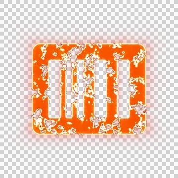 Burning icon barcode on transparent background. Looks like burnt paper Illustrazione stock