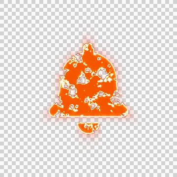 Burning icon bell on transparent background. Looks like burnt paper Stock Illustration