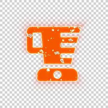 Burning icon blender on transparent background. Looks like burnt paper Stock Illustration