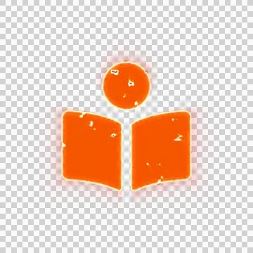 Burning icon book reader on transparent background. Looks like burnt paper Stock Illustration