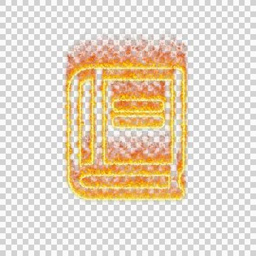 Burning icon book on transparent background. Flames and small fire Stock Illustration