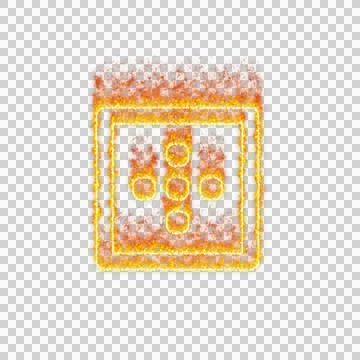 Burning icon border outer on transparent background. Flames and small fire Stock Illustration