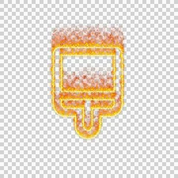 Burning icon brush on transparent background. Flames and small fire Stock Illustration