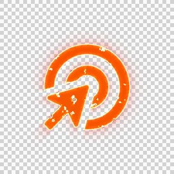 Burning icon bullseye pointer on transparent background. Looks like burnt paper 스톡 일러스트