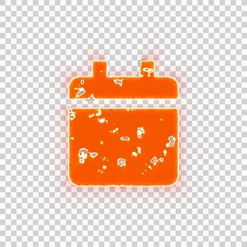 Burning icon calendar solid on transparent background. Looks like burnt paper Illustrazione stock