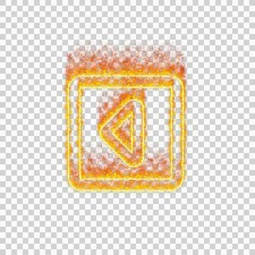 Burning icon caret square left on transparent background. Flames and small fire Stock Illustration