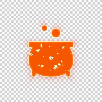 Burning icon cauldron on transparent background. Looks like burnt paper 스톡 일러스트