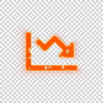 Burning icon chart line down on transparent background. Looks like burnt paper 스톡 일러스트