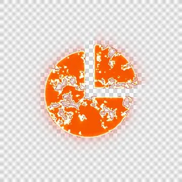 Burning icon chart pie on transparent background. Looks like burnt paper 스톡 일러스트