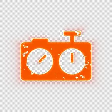 Burning icon chess clock on transparent background. Looks like burnt paper Stock Illustration