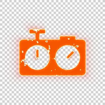 Burning icon chess clock on transparent background. Looks like burnt paper Stock Illustration