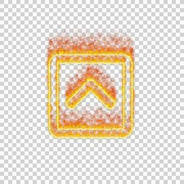Burning icon chevron square up on transparent background. Flames and small fire Stock Illustration