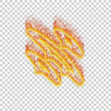 Burning icon claw marks on transparent background. Flames and small fire Stock Illustration