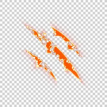 Burning icon claw marks on transparent background. Looks like burnt paper Stock Illustration
