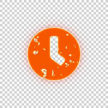 Burning icon clock on transparent background. Looks like burnt paper Stock Illustration