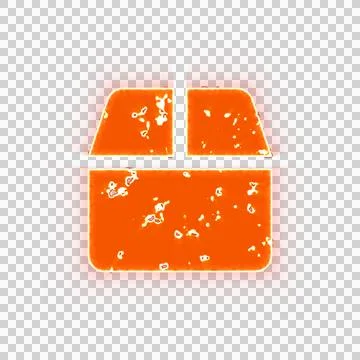 Burning icon closed box on transparent background. Looks like burnt paper 스톡 일러스트