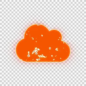 Burning icon cloud on transparent background. Looks like burnt paper イラスト素材