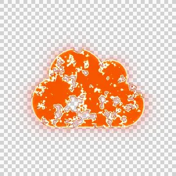 Burning icon cloud on transparent background. Looks like burnt paper イラスト素材