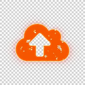 Burning icon cloud upload on transparent background. Looks like burnt paper イラスト素材